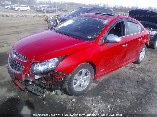 1G1PE5SB3G7163425 - 2016 CHEVROLET CRUZE LIMITED LT RED photo 2