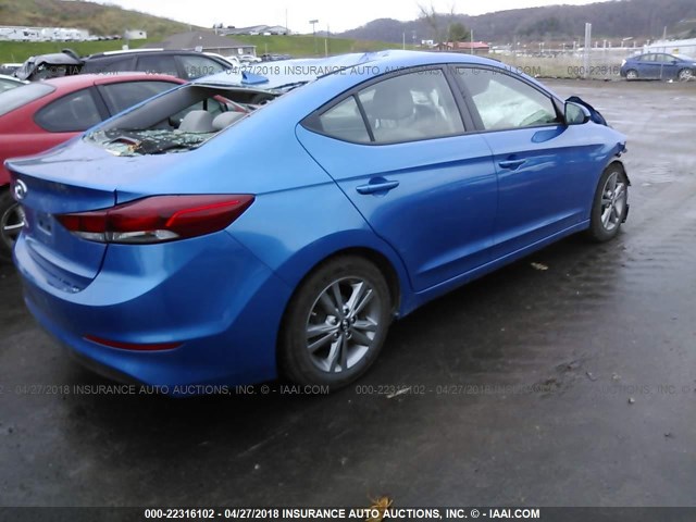 5NPD84LF4HH022048 - 2017 HYUNDAI ELANTRA SE/VALUE/LIMITED BLUE photo 4