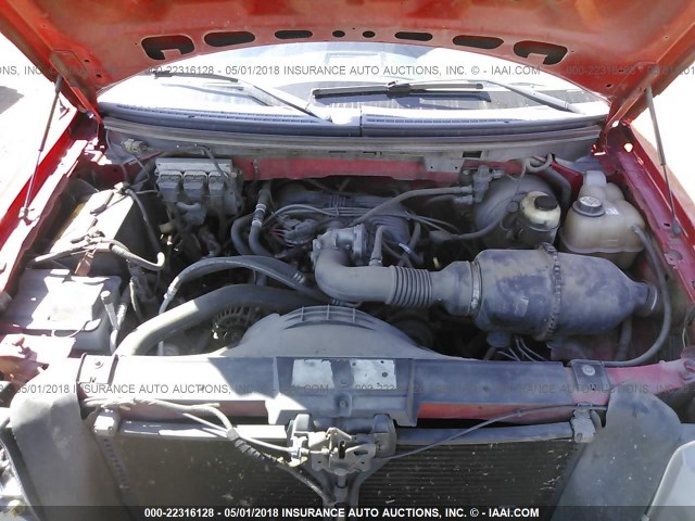 1FTRF12217NA65155 - 2007 FORD F150 RED photo 10