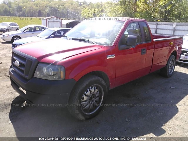1FTRF12217NA65155 - 2007 FORD F150 RED photo 2