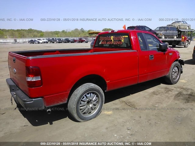 1FTRF12217NA65155 - 2007 FORD F150 RED photo 4