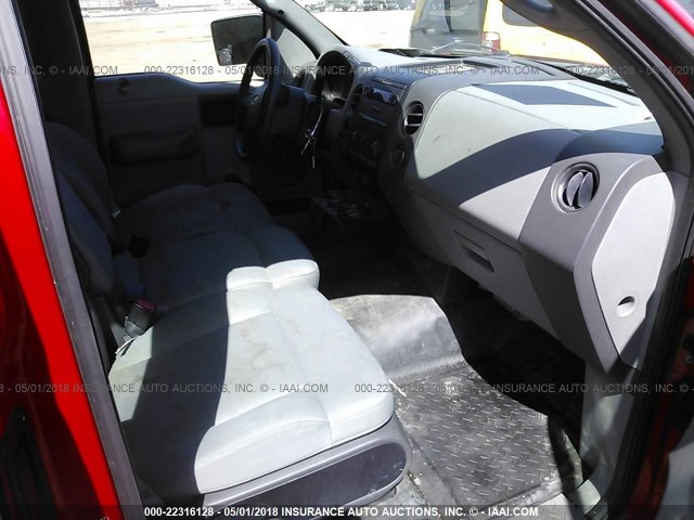 1FTRF12217NA65155 - 2007 FORD F150 RED photo 5