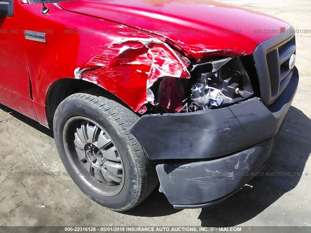 1FTRF12217NA65155 - 2007 FORD F150 RED photo 6