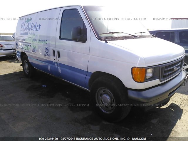 1FTRE14WX5HB03139 - 2005 FORD ECONOLINE E150 VAN WHITE photo 1