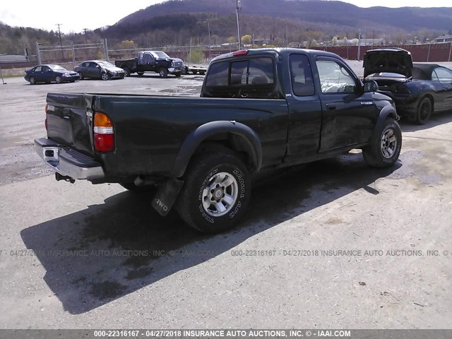 5TEWM72NX3Z222999 - 2003 TOYOTA TACOMA XTRACAB GREEN photo 4