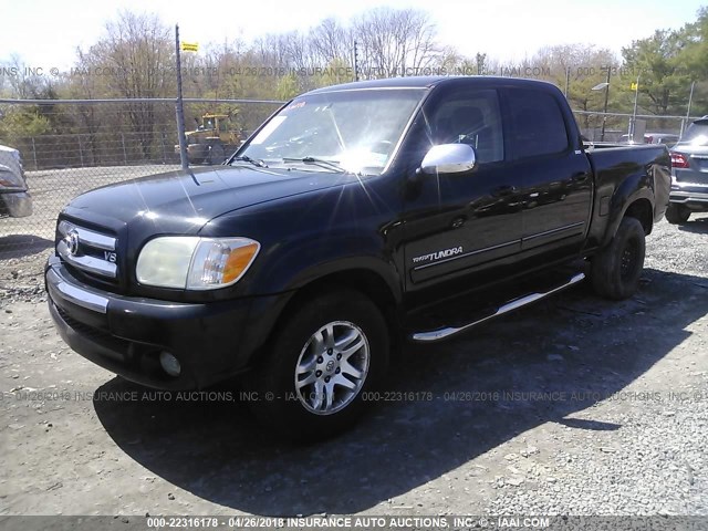 5TBDT44126S545943 - 2006 TOYOTA TUNDRA DOUBLE CAB SR5 BLACK photo 2
