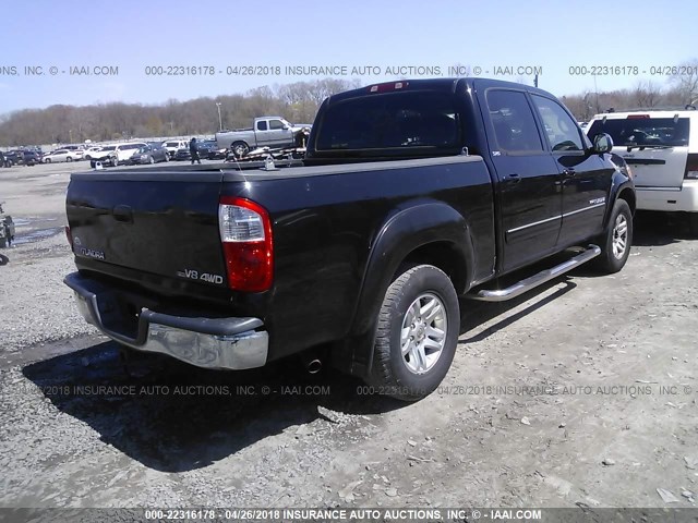 5TBDT44126S545943 - 2006 TOYOTA TUNDRA DOUBLE CAB SR5 BLACK photo 4