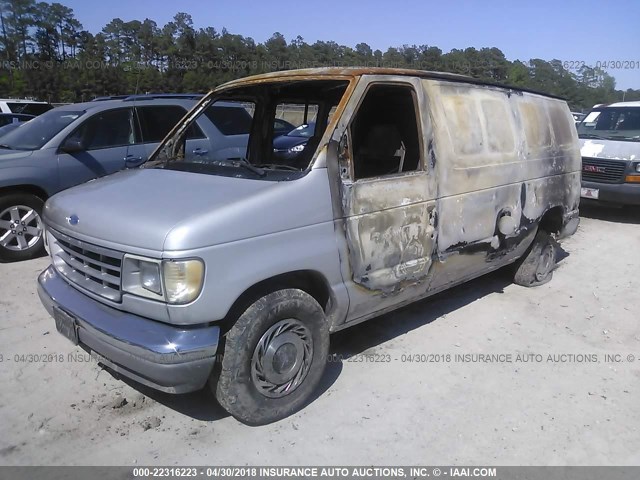 1FTEE14Y4SHC05189 - 1995 FORD ECONOLINE E150 VAN SILVER photo 2