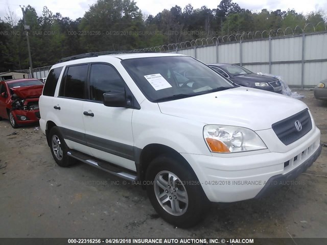 2HKYF18174H587343 - 2004 HONDA PILOT LX WHITE photo 1