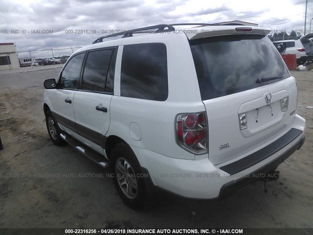 2HKYF18174H587343 - 2004 HONDA PILOT LX WHITE photo 3