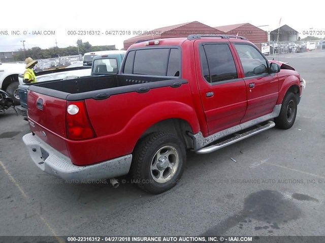 1FMZU67K65UA78820 - 2005 FORD EXPLORER SPORT TR  RED photo 4