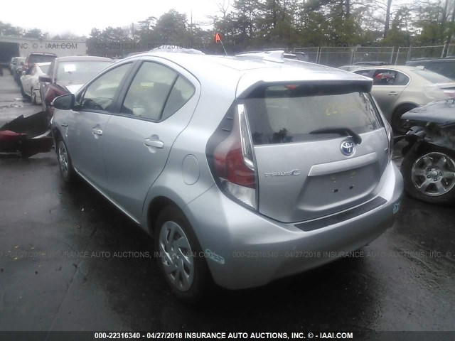 JTDKDTB30G1135215 - 2016 TOYOTA PRIUS C SILVER photo 3