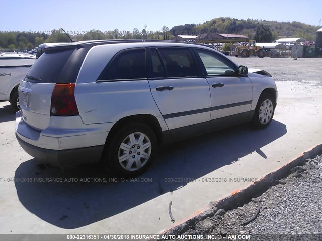 2A8GM48L78R654609 - 2008 CHRYSLER PACIFICA LX SILVER photo 4