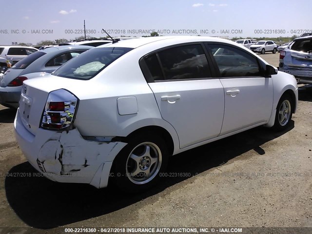 3N1AB61EX8L649740 - 2008 NISSAN SENTRA 2.0/2.0S/2.0SL WHITE photo 4