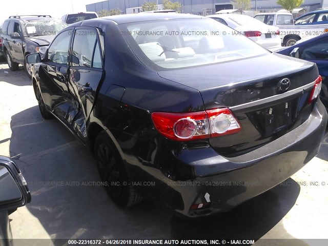 5YFBU4EEXCP049855 - 2012 TOYOTA COROLLA S/LE BLACK photo 3