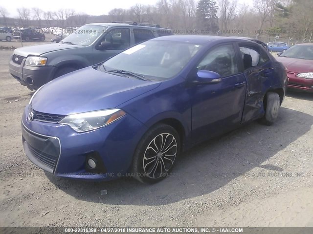 2T1BURHEXFC252404 - 2015 TOYOTA COROLLA L/LE/LE PLS/PRM/S/S PLS BLUE photo 2