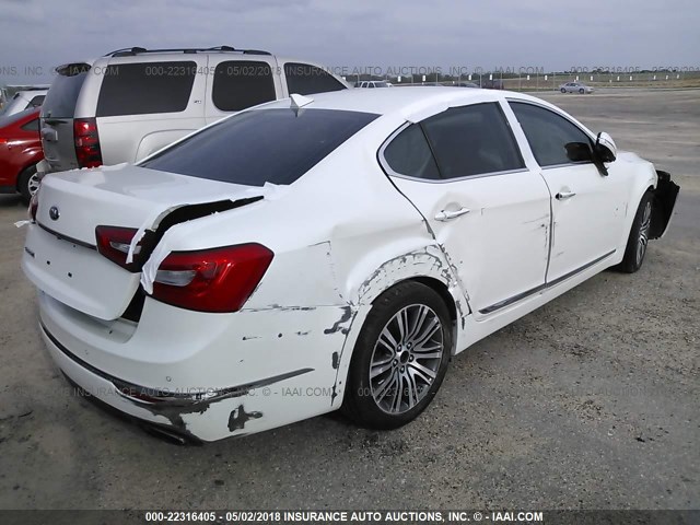 KNALN4D71F5184869 - 2015 KIA CADENZA PREMIUM/LIMITED WHITE photo 4