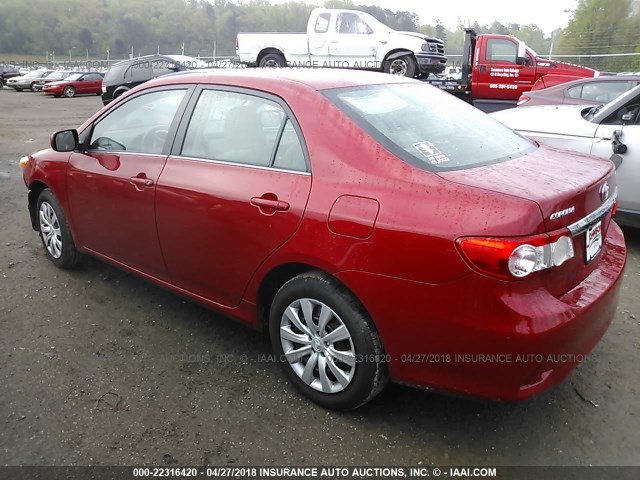 5YFBU4EE8DP224220 - 2013 TOYOTA COROLLA S/LE RED photo 3