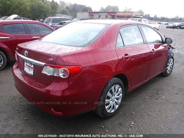 5YFBU4EE8DP224220 - 2013 TOYOTA COROLLA S/LE RED photo 4
