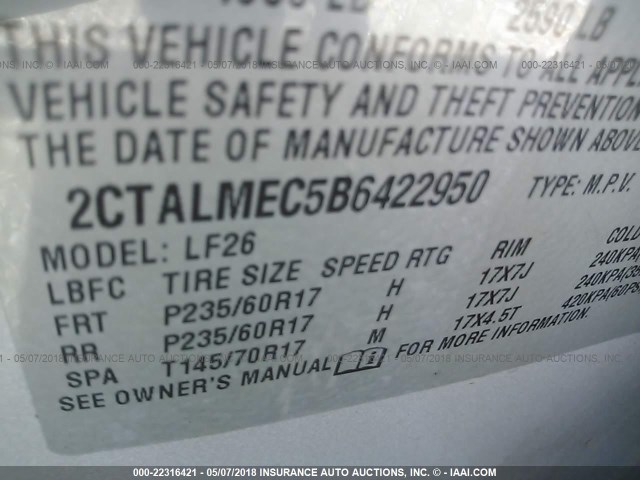 2CTALMEC5B6422950 - 2011 GMC TERRAIN SLE SILVER photo 9