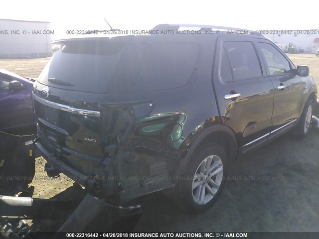 1FM5K8D84DGA72164 - 2013 FORD EXPLORER XLT BLACK photo 4