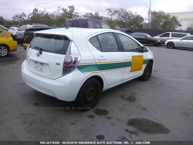 JTDKDTB3XE1558431 - 2014 TOYOTA PRIUS C WHITE photo 4