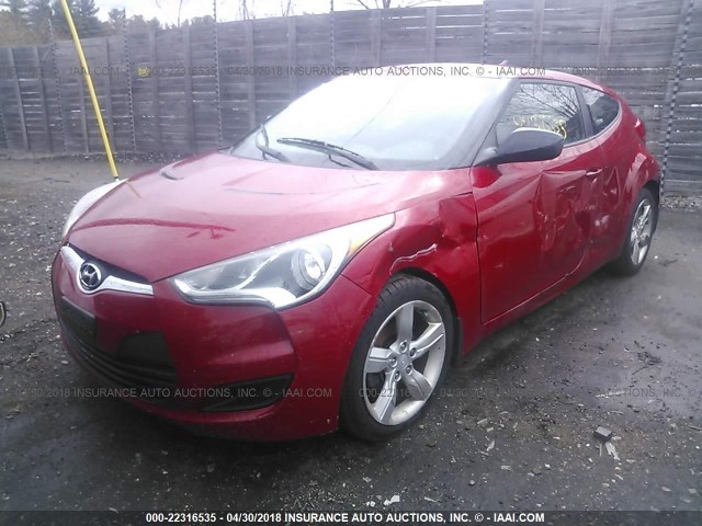 KMHTC6AD7DU088208 - 2013 HYUNDAI VELOSTER RED photo 2