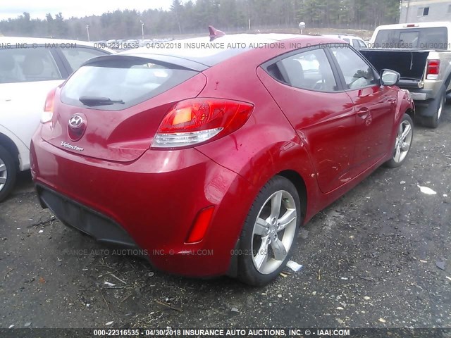 KMHTC6AD7DU088208 - 2013 HYUNDAI VELOSTER RED photo 4