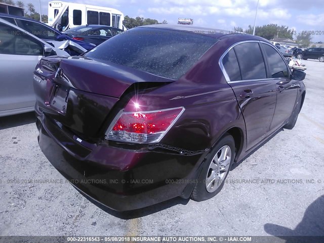 1HGCP2F4XAA049038 - 2010 HONDA ACCORD LXP BURGUNDY photo 4