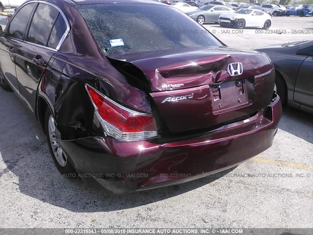 1HGCP2F4XAA049038 - 2010 HONDA ACCORD LXP BURGUNDY photo 6