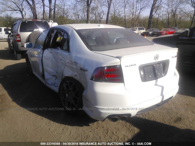 19UUA76538A013973 - 2008 ACURA TL TYPE S WHITE photo 3