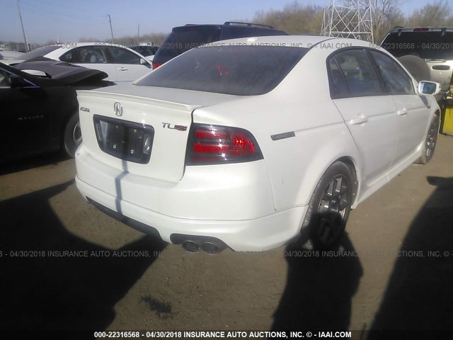 19UUA76538A013973 - 2008 ACURA TL TYPE S WHITE photo 4