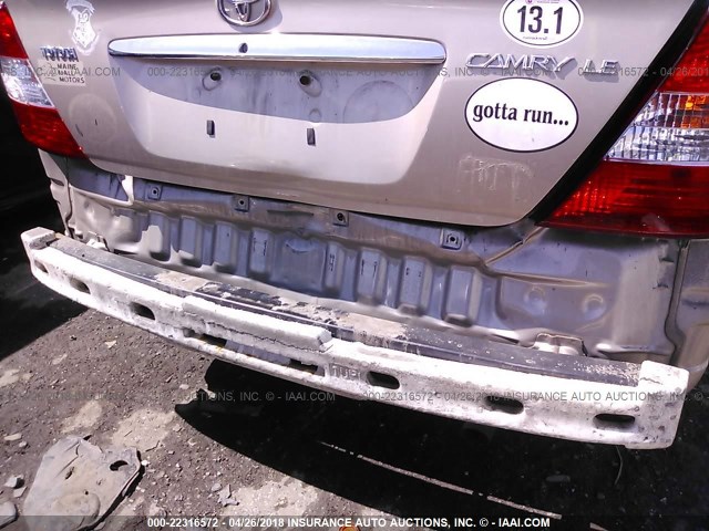 4T1BE32K72U100307 - 2002 TOYOTA CAMRY LE/XLE/SE BEIGE photo 6