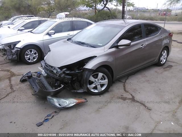 5NPDH4AE4CH082110 - 2012 HYUNDAI ELANTRA GLS/LIMITED BROWN photo 2