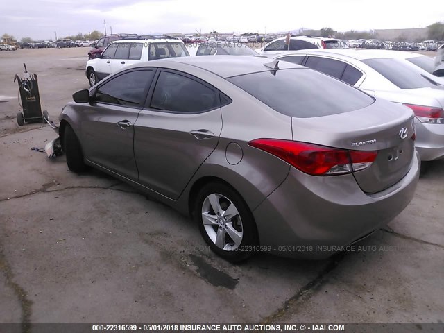 5NPDH4AE4CH082110 - 2012 HYUNDAI ELANTRA GLS/LIMITED BROWN photo 3