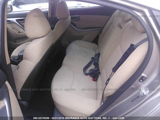 5NPDH4AE4CH082110 - 2012 HYUNDAI ELANTRA GLS/LIMITED BROWN photo 8