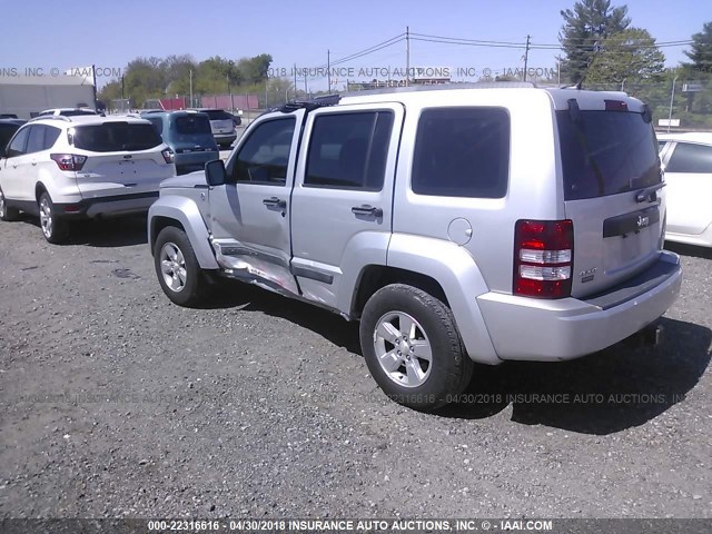 1C4PJMAK8CW142262 - 2012 JEEP LIBERTY SPORT SILVER photo 3