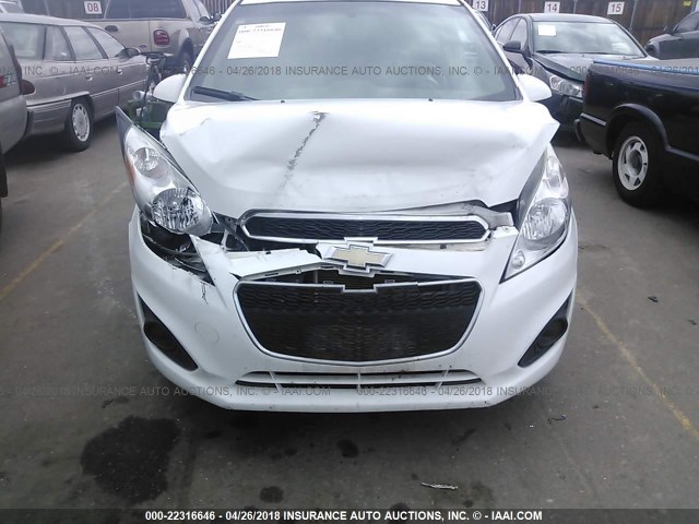 KL8CD6S94EC414798 - 2014 CHEVROLET SPARK 1LT WHITE photo 6