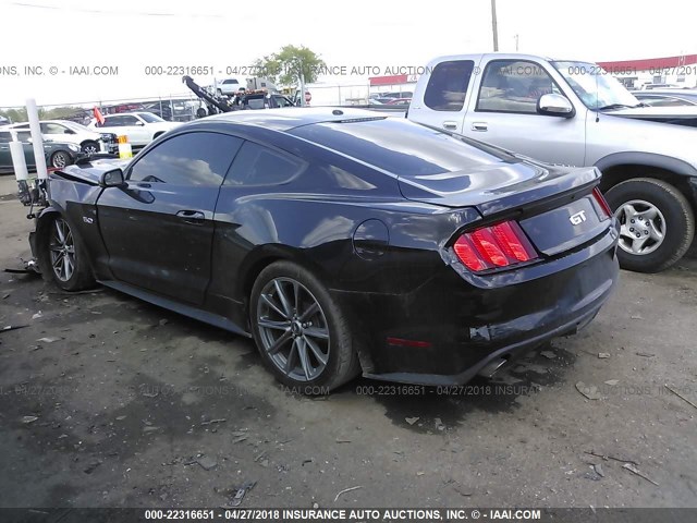 1FA6P8CF6F5308974 - 2015 FORD MUSTANG GT BLACK photo 3