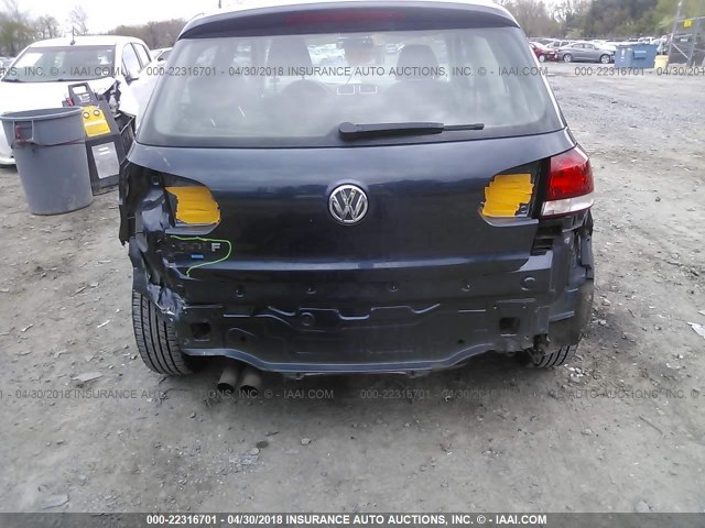 WVWBB7AJ4DW084362 - 2013 VOLKSWAGEN GOLF BLUE photo 6