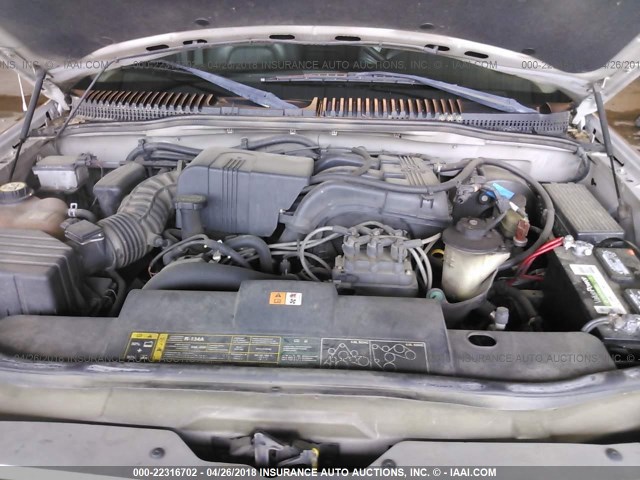 1FMZU65E72UC84480 - 2002 FORD EXPLORER LIMITED 银色 照片 10