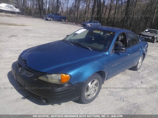 1G2NF52E8YC512730 - 2000 PONTIAC GRAND AM SE1 BLUE photo 2