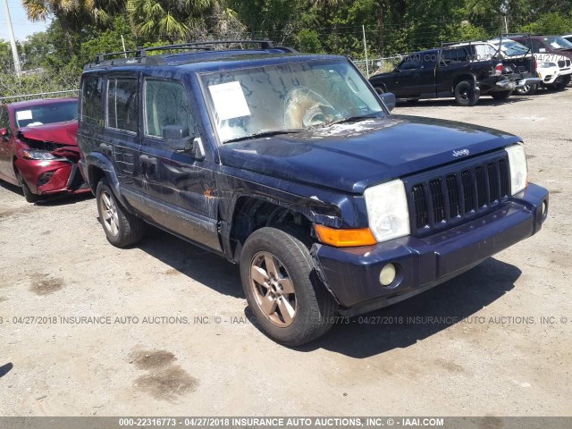 1J8HG48K26C263571 - 2006 JEEP COMMANDER BLUE photo 1
