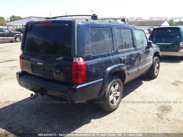 1J8HG48K26C263571 - 2006 JEEP COMMANDER BLUE photo 4