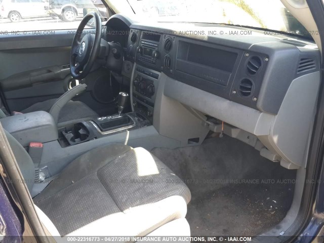 1J8HG48K26C263571 - 2006 JEEP COMMANDER BLUE photo 5