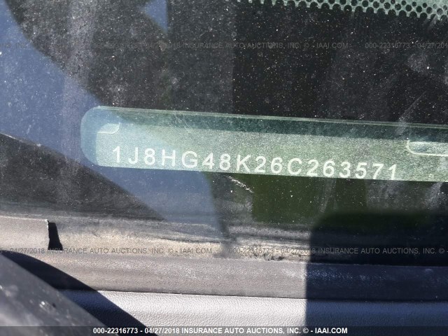 1J8HG48K26C263571 - 2006 JEEP COMMANDER BLUE photo 9