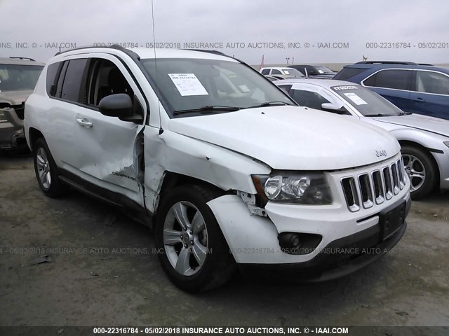 1C4NJCBB8FD274468 - 2015 JEEP COMPASS SPORT WHITE photo 1