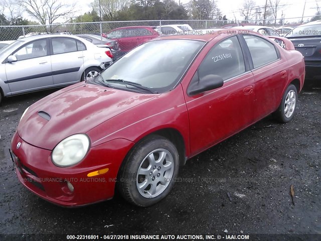 1B3ES56C25D216528 - 2005 DODGE NEON SXT RED photo 2