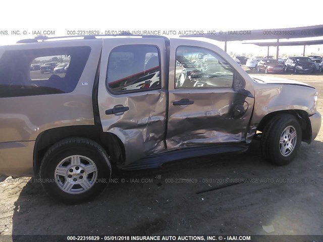 1GNFC13J37R164206 - 2007 CHEVROLET TAHOE C1500 TAN photo 6