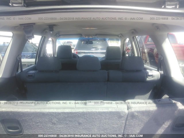 5FNYF28196B025614 - 2006 HONDA PILOT LX SILVER photo 8